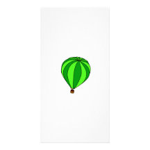 Green Hot Air Ballon Cartoon Photo Cards
