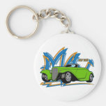 Green Hot Rod Key Chains