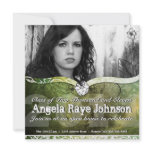 Green Hues Urban  Grunge Graduation Invite invitations