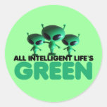 Green humour round sticker