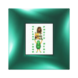 Green illusion photo border canvas wrap print