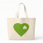 green irish heart tote bags