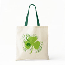 Green Irish Shamrock Tote Bags