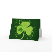 Green Irish Shamrock Greeting Cards