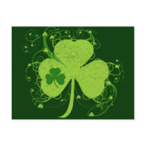 Green Irish Shamrock Post Cards