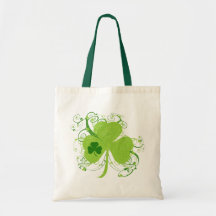 Green Irish Shamrock Tote Bags
