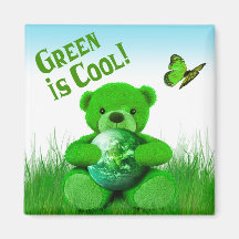 "Green is Cool" by Cheryl Daniels Fridge Magnets