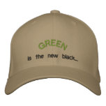 GREEN, is the new black... embroidered hats