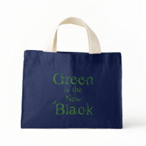 Green is the New Black Navy Canvas Tote bags