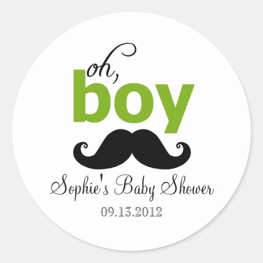 green it s a boy moustache baby shower sticker zazzle green it s a boy moustache baby shower sticker zazzle