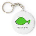 Green Jesus Fish keychains