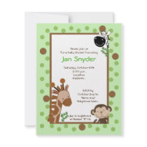 Green Jungle Adventure Safari Baby shower invitati