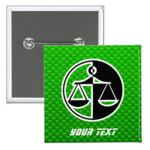 Green Justice Scales Buttons