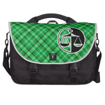 Green Justice Scales Laptop Shoulder Bag