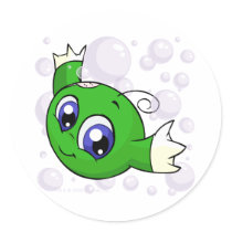 Green Kiko swishing through Kiko Lake stickers