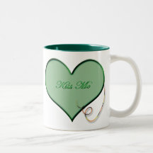 Green Kiss Me Valentine Mug