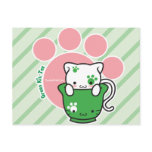 Green Kit-Tea PostCard