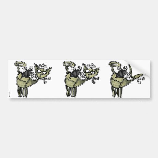 green kitty scrapbooking stickers bumper stickers