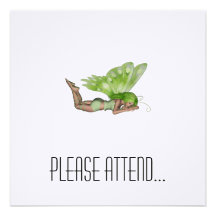Green Lady Fairy 3 - 3D Fantasy Art - Custom Announcements