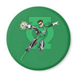 Green Lantern with Logo Background magnets