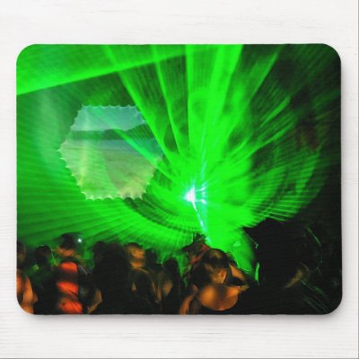 Green Lasers Night Mousepad by OZDOOF