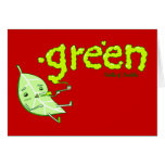 Green Leaf Doodle Art Card