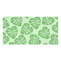 Green Leaf Pattern, Monstera Leaves. Personalized Photo Card