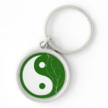 Green Leaf Yin Yang Keychain