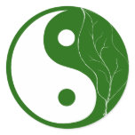 Green Leaf Yin Yang stickers