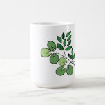 Green leaves floral mug