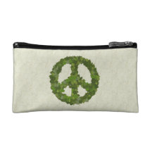 Green Leaves Of Peace Cosmetics Bags