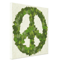 Green Leaves Of Peace Gallery Wrapped Canvas