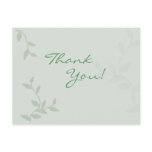 Green Leaves Thank You Postcard