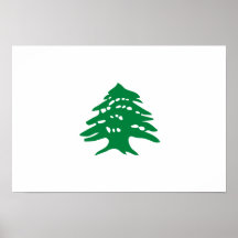 Green Lebanon Cedar Tree Flag Posters