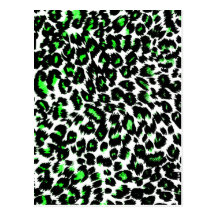 Green Leopard Pattern Post Cards