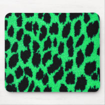 Green Leopard Print Mouse Mat