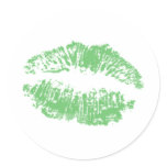 Green Lip Print stickers