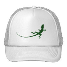 Green Lizard Silhouette Cap Trucker Hats