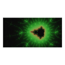Green Mandelbrot Explosion Customized Photo Card