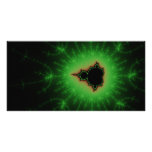 Green Mandelbrot Explosion photo cards