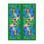 Green Mermaid and Merfaery Bookmarks Post Cards