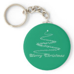 Green Merry Christmas Keychain