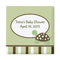 GREEN MOD TURTLE Baby Shower Favour Magnet