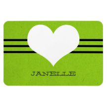 Green Modern Heart Flexi Magnet