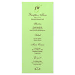 Green Monogram Reception Menu