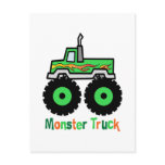 Green Monster Truck Post Cards