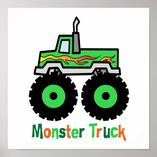 Green Monster Truck Print
