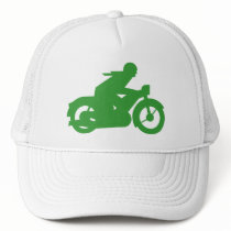 Green Motorbiker Sign Mesh Hat