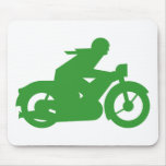 Green Motorbiker Sign mousepads