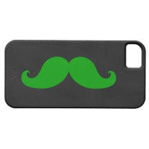 Green Moustache on Black Chalkboard iPhone 5 Case